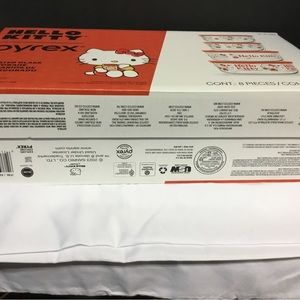 Hello Kitty Pyrex 8 Piece Food Storage Glass Set Limited Made In USA NIB.GIFT